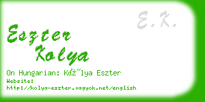 eszter kolya business card